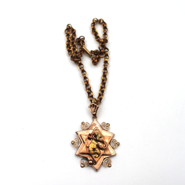 Collana borbonica con ciondolo a stella in oro rosso - immagine 4