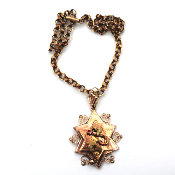 Collana borbonica con ciondolo a stella in oro rosso - immagine 5