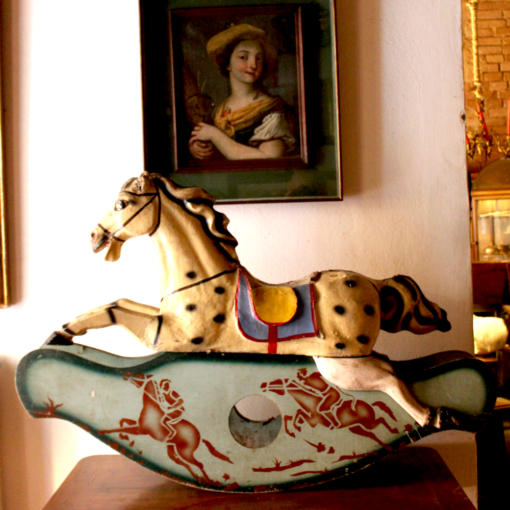 Cavallino a dondolo in legno e cartapesta - immagine 3