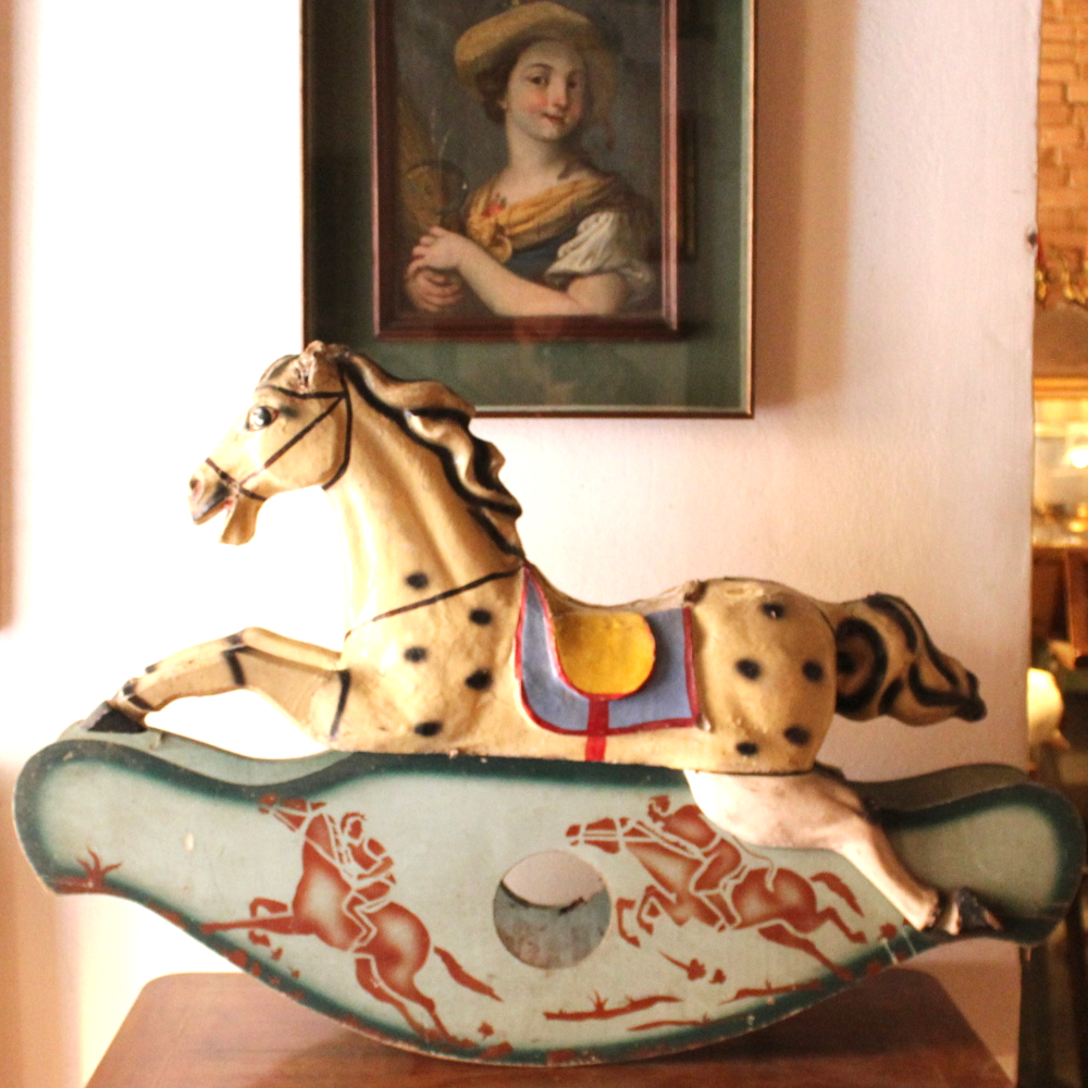 Cavallino a dondolo in legno e cartapesta - immagine 4